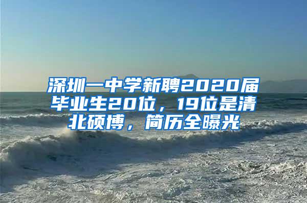 深圳一中学新聘2020届毕业生20位，19位是清北硕博，简历全曝光