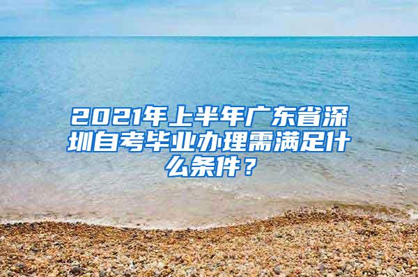 2021年上半年广东省深圳自考毕业办理需满足什么条件？