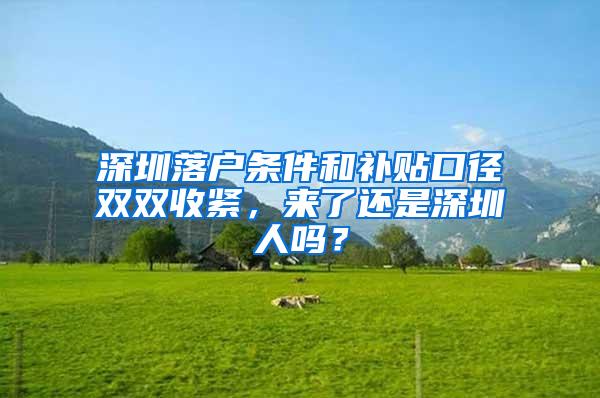 深圳落户条件和补贴口径双双收紧，来了还是深圳人吗？