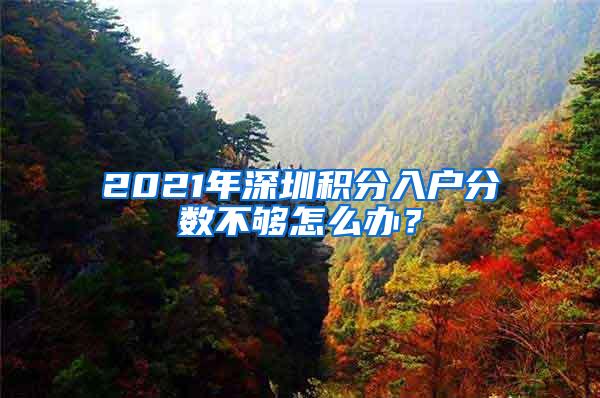 2021年深圳积分入户分数不够怎么办？