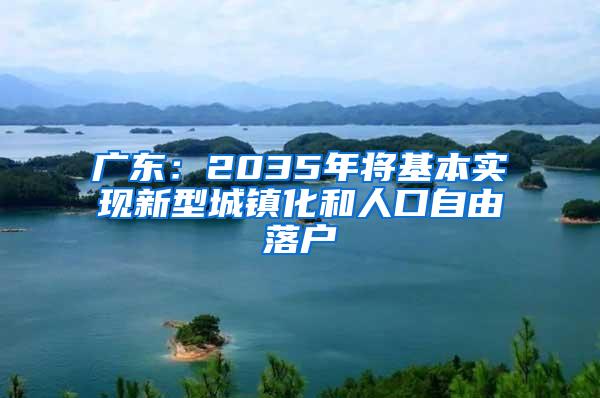 广东：2035年将基本实现新型城镇化和人口自由落户