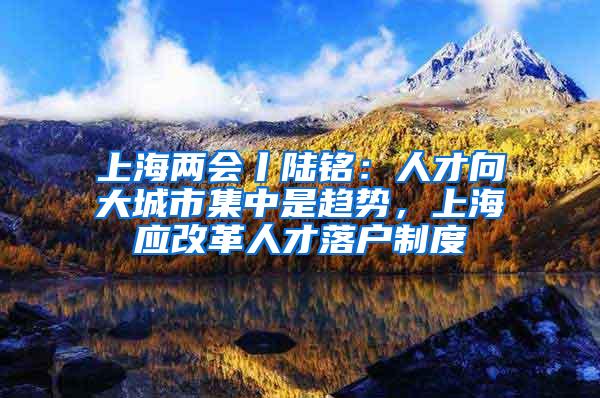 上海两会丨陆铭：人才向大城市集中是趋势，上海应改革人才落户制度