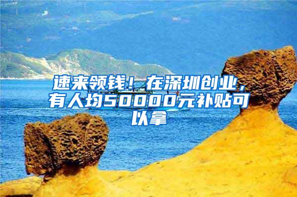 速来领钱！在深圳创业，有人均50000元补贴可以拿