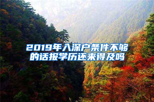 2019年入深户条件不够的话报学历还来得及吗