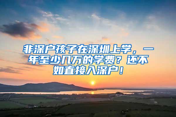 非深户孩子在深圳上学，一年至少几万的学费？还不如直接入深户！