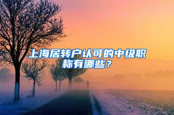 上海居转户认可的中级职称有哪些？