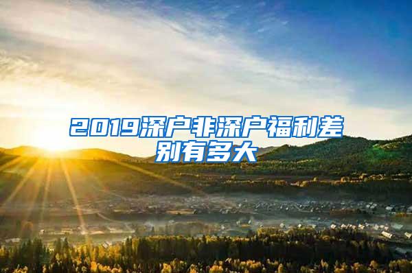 2019深户非深户福利差别有多大