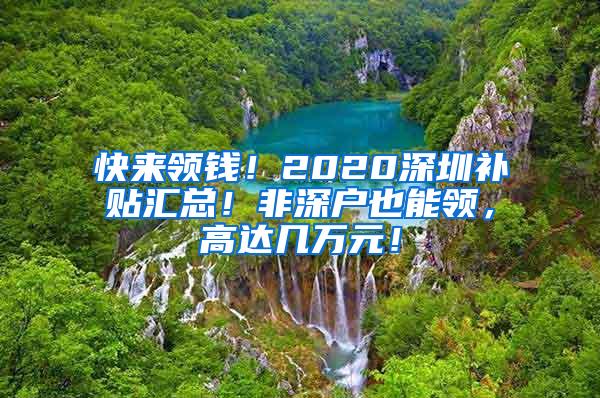 快来领钱！2020深圳补贴汇总！非深户也能领，高达几万元！