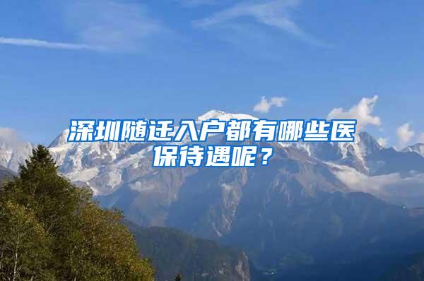 深圳随迁入户都有哪些医保待遇呢？