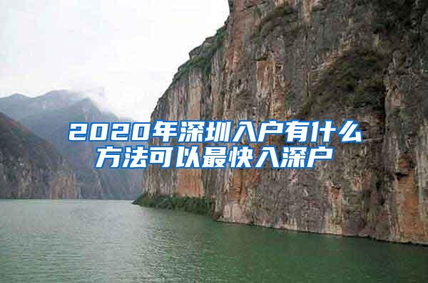 2020年深圳入户有什么方法可以最快入深户