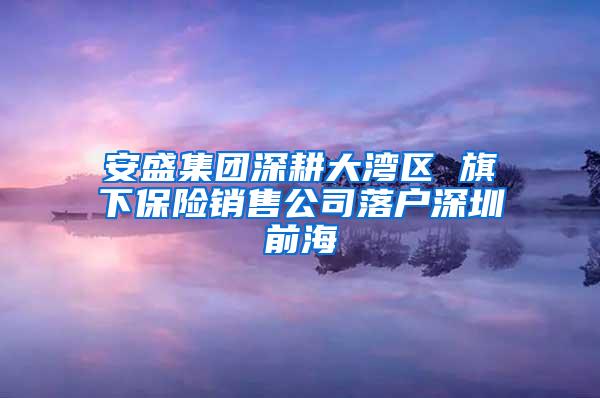 安盛集团深耕大湾区 旗下保险销售公司落户深圳前海