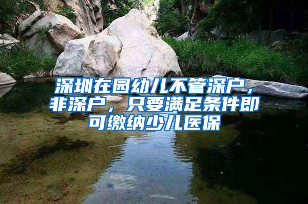 深圳在园幼儿不管深户，非深户，只要满足条件即可缴纳少儿医保