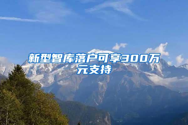 新型智库落户可享300万元支持