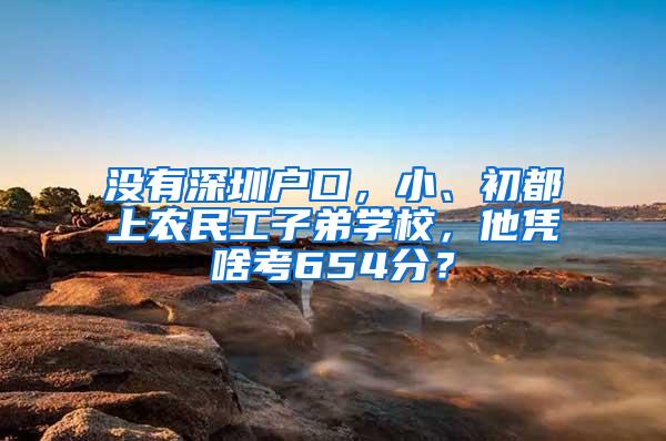 没有深圳户口，小、初都上农民工子弟学校，他凭啥考654分？