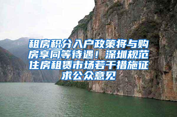 租房积分入户政策将与购房享同等待遇！深圳规范住房租赁市场若干措施征求公众意见