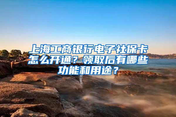 上海工商银行电子社保卡怎么开通？领取后有哪些功能和用途？