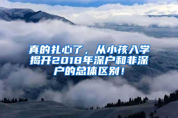 真的扎心了，从小孩入学揭开2018年深户和非深户的总体区别！