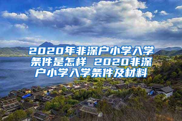 2020年非深户小学入学条件是怎样 2020非深户小学入学条件及材料