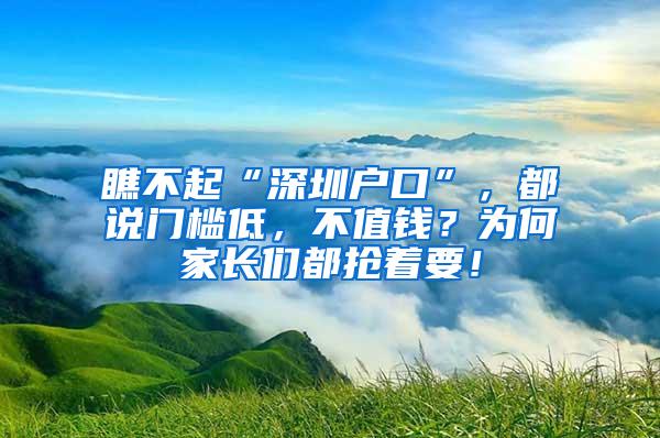 瞧不起“深圳户口”，都说门槛低，不值钱？为何家长们都抢着要！