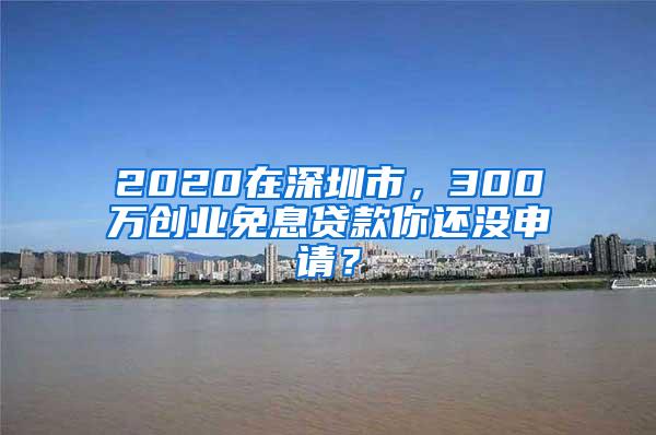 2020在深圳市，300万创业免息贷款你还没申请？