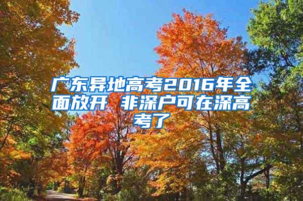 广东异地高考2016年全面放开 非深户可在深高考了