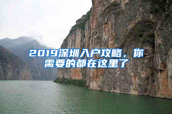 2019深圳入户攻略，你需要的都在这里了