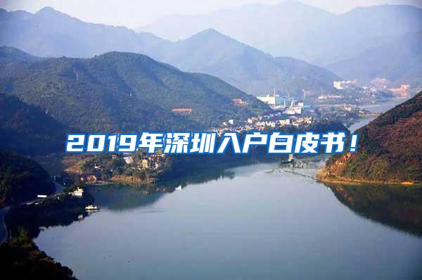 2019年深圳入户白皮书！