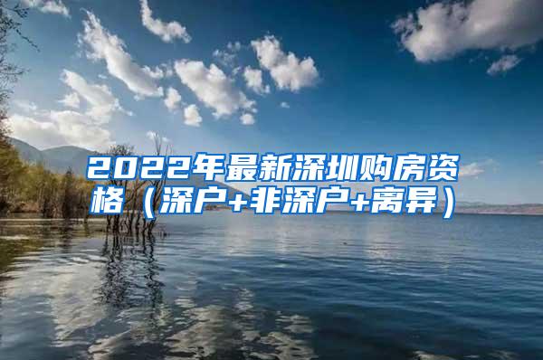 2022年最新深圳购房资格（深户+非深户+离异）