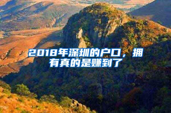 2018年深圳的户口，拥有真的是赚到了