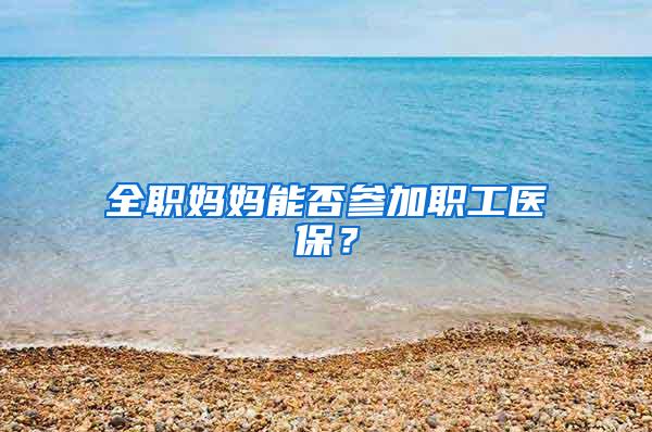 全职妈妈能否参加职工医保？