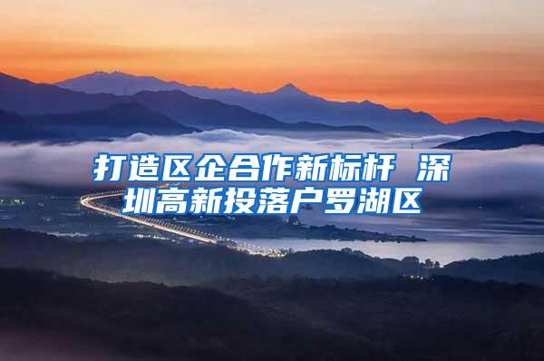 打造区企合作新标杆 深圳高新投落户罗湖区