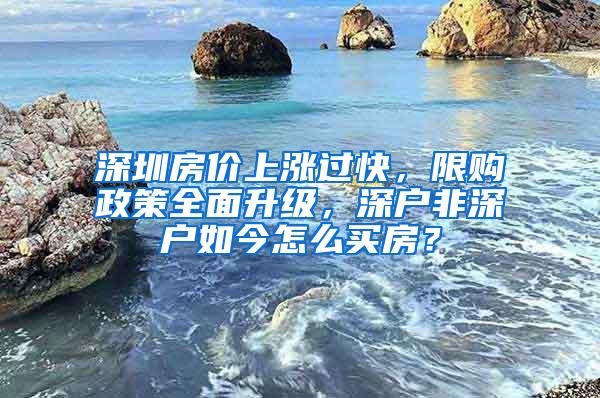 深圳房价上涨过快，限购政策全面升级，深户非深户如今怎么买房？