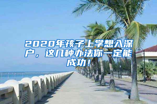 2020年孩子上学想入深户，这几种办法你一定能成功！