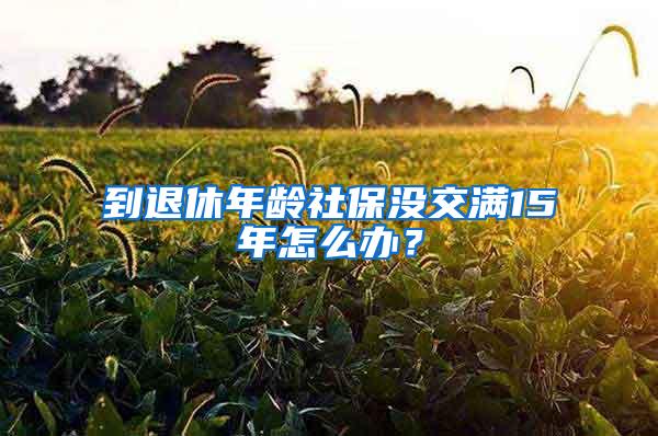 到退休年龄社保没交满15年怎么办？