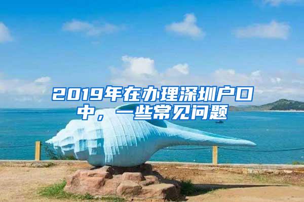 2019年在办理深圳户口中，一些常见问题