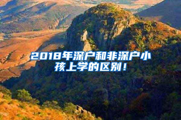 2018年深户和非深户小孩上学的区别！