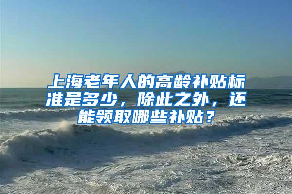 上海老年人的高龄补贴标准是多少，除此之外，还能领取哪些补贴？