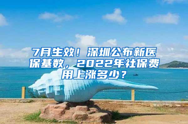 7月生效！深圳公布新医保基数，2022年社保费用上涨多少？