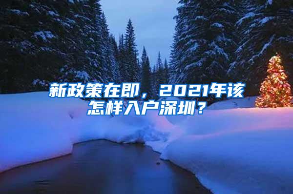 新政策在即，2021年该怎样入户深圳？