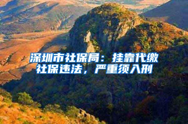 深圳市社保局：挂靠代缴社保违法，严重须入刑