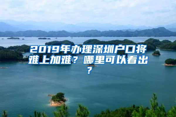 2019年办理深圳户口将难上加难？哪里可以看出？