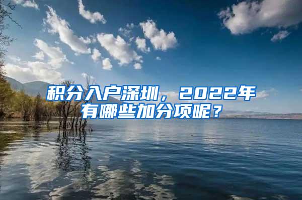 积分入户深圳，2022年有哪些加分项呢？