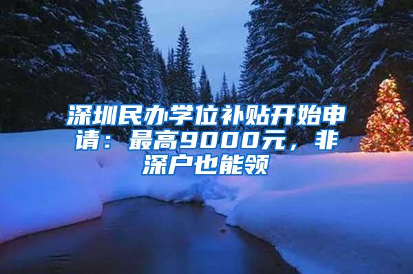 深圳民办学位补贴开始申请：最高9000元，非深户也能领