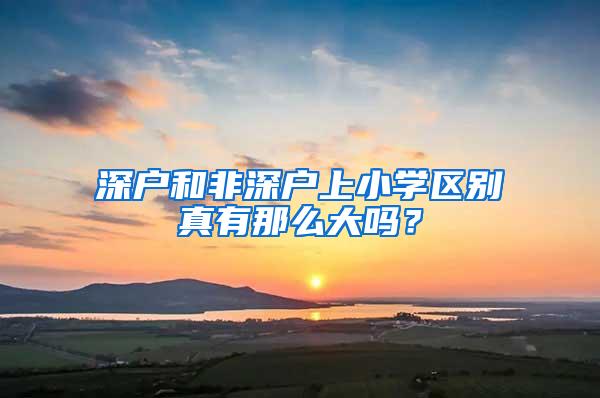 深户和非深户上小学区别真有那么大吗？