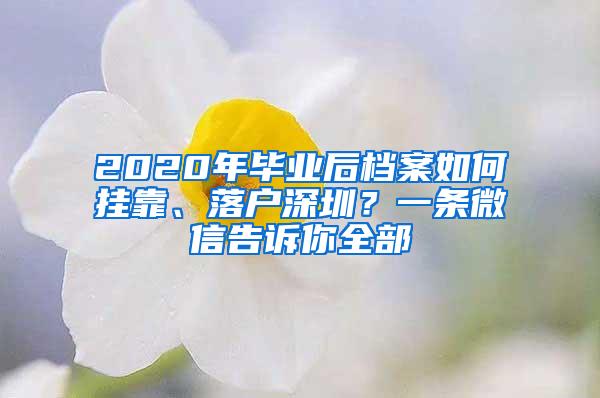 2020年毕业后档案如何挂靠、落户深圳？一条微信告诉你全部