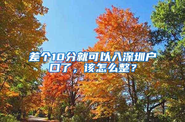 差个10分就可以入深圳户口了，该怎么整？