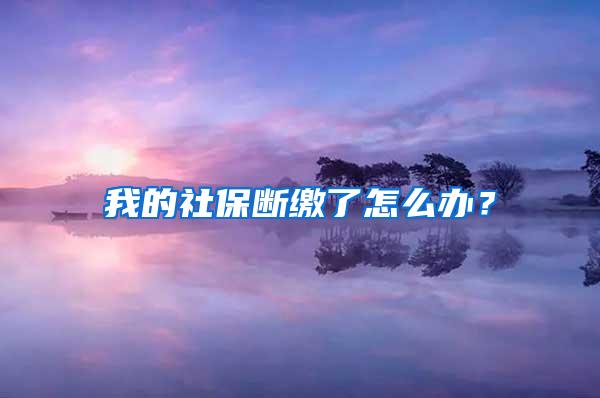 我的社保断缴了怎么办？