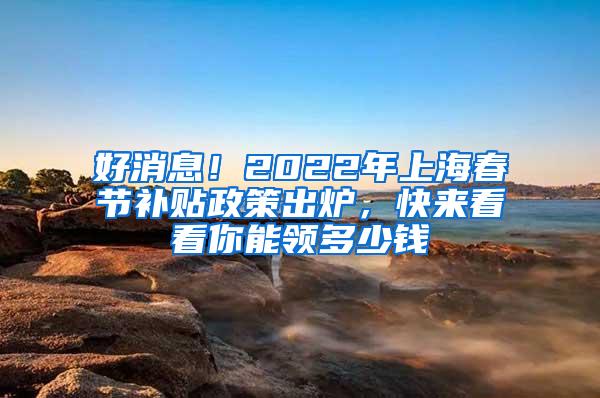 好消息！2022年上海春节补贴政策出炉，快来看看你能领多少钱