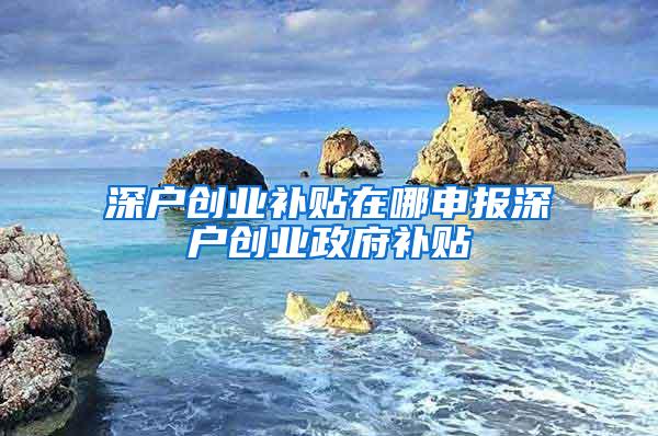 深户创业补贴在哪申报深户创业政府补贴