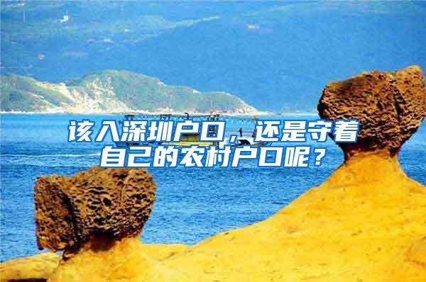 该入深圳户口，还是守着自己的农村户口呢？